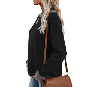 Sudaderas de manga larga con cuello redondo, estilo oversize para mujer, ropa de moda para invierno, sudadera informal de punto para mujer, MOQ bajo. - Product Image 6