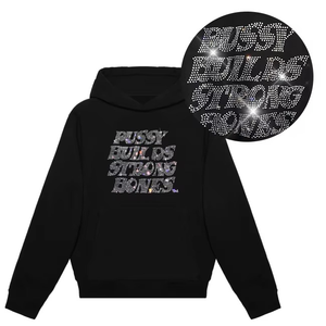 Custom <b>Black</b> High Quality Embroidered Chenille Logo Men Skull Spider Thick Bling <b>String</b> Oversized Rhinestone Winter 100% Cotton - Product Image 2
