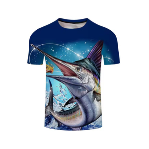 T-shirt de pêche pour homme, tendance, impression par sublimation, tricoté en Spandex/Polyester, anti-boulochage, respirant, personnalisé LADO - Product Image 3