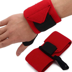 Soporte de Muñeca Unisex Rojo y Negro de Spandex y Poliéster con Cierre Ajustable de Gancho y Bucle para Levantamiento de Pesas, Entrenamiento en Gimnasio y Protección de Palma - Product Image 3
