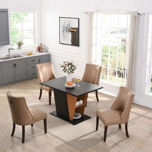 Tavolo da Pranzo Allungabile Moderno da 61,81 Pollici con Vano Portaoggetti Integrato, Struttura in Metallo Robusto e Base in MDF - Product Image 4
