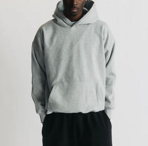 Embossed Men <b>Hoodie</b> Pullover 310grams Cotton <b>Fleece</b> Pocket Regular Fit <b>Lined</b> Solid Eco-Friendly Streetwear Breathable Quick Dry - Product Image 1