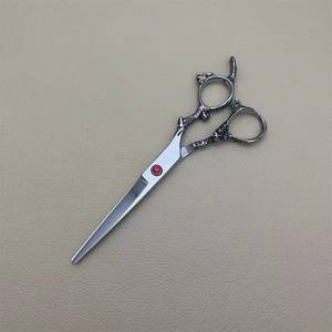 Ciseaux professionnels pour la parrure des cheveux, en acier inoxydable, à pointe arrondie, pour droitiers, manche long, usage en salon - Product Image 3