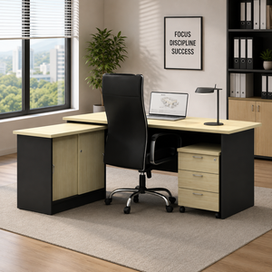 Escritorio Ejecutivo Moderno y Funcional de 6 Pies, Tablero de Melamina, Comercial, para Negocios, Oficina en Casa, Sistema de Oficina AY V-GMB 180 - Product Image 1