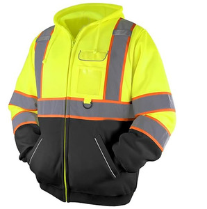 Veste de travail haute visibilité, veste réfléchissante, vêtements de sécurité, veste zippée, sweat-shirt pour travaux par temps froid, veste de chantier - Product Image 3