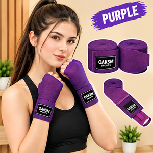 Bandages de boxe professionnels de 180 pouces en mélange de coton semi-élastique de qualité supérieure pour Muay Thai avec boucle de pouce renforcée - Product Image 3
