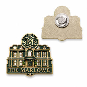 Pins de Solapa Magnéticos Personalizados de Esmalte Suave Chapados en Oro con Reverso Magnético |   Regalo de Recuerdo para el Personal del Hotel, Ropa Corporativa |   Auditiado por Sedex - Product Image 1