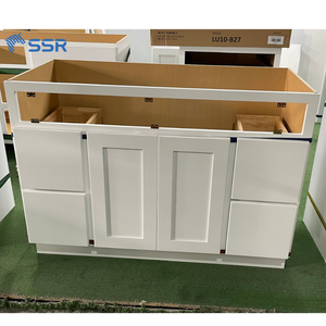 Meuble sous-vasque en bois massif durable VSD48, double porte, double tiroir, RTA, résistant à l'eau, prêt à assembler, finition douce - Product Image 4