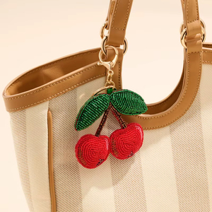 High Quality Handmade Beaded Mushroom Embroidery Charm Keyring Zari Beads Embossing Printing <b>Personalization</b> HUSSAIN CRAFTS - Product Image 1