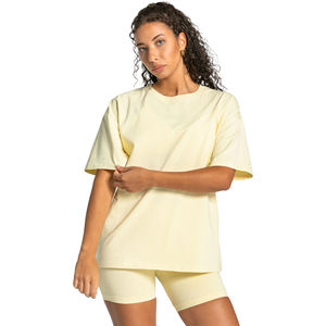 T-shirt pour femme à manches raglan, coupe oversize, épaules tombantes, 100% coton et élasthanne de haute qualité, avec impression de logo personnalisé - Product Image 1