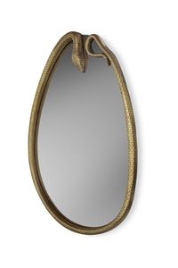 Round Metal Wall Mirror Art Deco Design Decorative <b>Framed</b> Circular Shape <b>Gold</b> Finish - Product Image 3