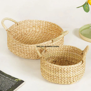 Natural Round Rattan Tray Restaurant Snacks and Serving <b>Baskets</b> Handmade Woven <b>Storage</b> <b>Wicker</b> Crafts - Product Image 5