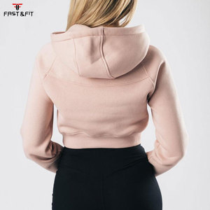 Sudadera con Capucha Corta Personalizada para Mujer, Informal, Holgada, Transpirable, Impermeable, con Logotipo Frontal, 100% Algodón - Product Image 3