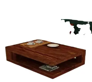 Suncrown-muebles Sheesham de madera maciza, mesa de centro (acabado Color-marrón, bricolaje (hazlo tú mismo)