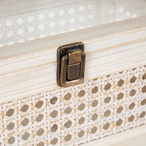 Elegant Set Of 2 Rattan And Wooden <b>Storage</b> <b>Boxes</b> <b>For</b> Food Clothes Paper And Home Organization Multipurpose Use <b>Decorative</b> Box - Product Image 3