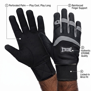 Gants de frappe en cuir durables à doigts entiers pour équipes de baseball – Gants de club de baseball pour une meilleure adhérence - Product Image 2
