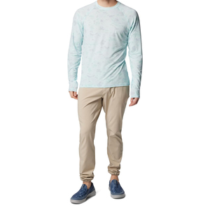 Camiseta de Manga Larga para Hombre, Cuello Redondo, Azul Claro, Estampada, de Secado Rápido, Informal, Corte Regular, Tejido de Poliéster - Product Image 2