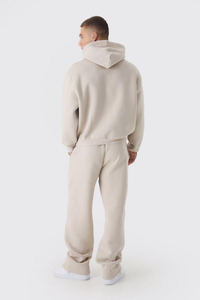 Survêtement à capuche gaufré pour homme de haute qualité en molleton de coton, coupe décontractée, style universitaire, deux pièces, respirant, avec logo personnalisé - Product Image 2