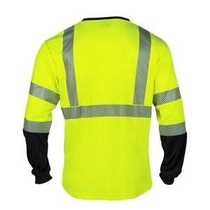 High Quality Men's Yellow <b>Hi</b>-<b>Vis</b> Reflective Summer Safety Work <b>T</b>-<b>Shirt</b> with Chest Pocket 100% Polyester Made in Pakistan - Product Image 2