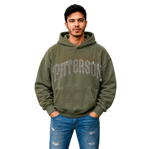 Sweat à capuche zippé personnalisé pour homme, en mélange de coton, style streetwear, fabrication en gros pour marques de mode américaines, britanniques et européennes - Product Image 1