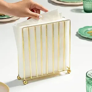 Hot Selling Gold Napkin Holder Stand for Tabletop Eco Friendly Household Decor Custom Tissue Holder Stand at Flexible Price - Product Image 1