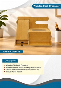 Elegante organizador de escritorio para oficina con reloj, portalápices y ranura para documentos. Múltiples compartimentos para bolígrafos, artículos de papelería y accesorios. - Product Image 2