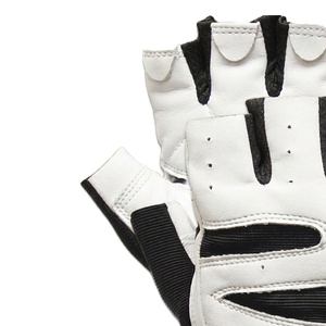 Gants d'entraînement en cuir demi-doigts pour tractions, musculation et bodybuilding, en cuir et néoprène - Product Image 3