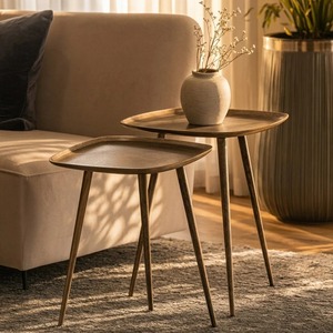 Juego de Mesas de Centro Modernas de Mediados de Siglo con Superficie de Madera para Sala de Estar, Actualización Instantánea - Product Image 2
