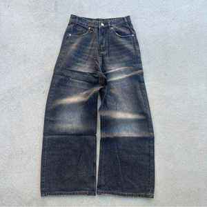Custom Logo Streetwear <b>Jeans</b> <b>Men's</b> Straight Boys Loose Fit Baggy Wide Leg Eco-Friendly Stonewashed Oversized Winter Autumn pants - Product Image 1