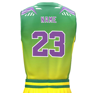 Ensemble de maillots de basket-ball des Lakers personnalisables, tissu en polyester respirant imprimé, taille plus, nom d'équipe personnalisé, sans manches, séchage rapide - Product Image 4