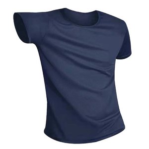 T-shirts décontractés pour hommes, bleu uni, manches courtes, col rond, été, 100% coton, séchage rapide, respirant, coupe classique - Product Image 6