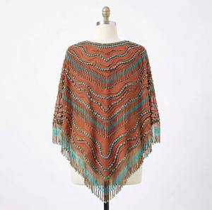 Poncho Perlé Fait Main Fourni Directement par l'Usine pour Fêtes, Mariages et Usage Quotidien Disponible au Prix d'Usine - Product Image 5