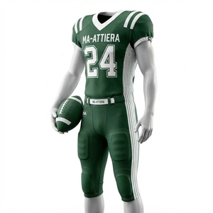 Custom Men's Green White American Football Uniform <b>Padded</b> Jersey <b>Pants</b> Set Sports Team Apparel - Product Image 3