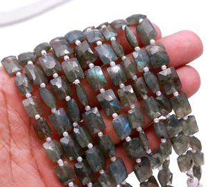 Cuentas de Labradorita Natural Facetadas y Pulimentadas, Piedras Preciosas Sueltas Ovaladas para la Elaboración de Joyas - Product Image 2