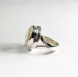 Solid 925 Sterling Silver Natural <b>Crystal</b> <b>Ring</b> Large Oval Cut <b>Crystal</b> Gemstone Fine Jewelry Wholesale - Product Image 3