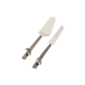 Stainless Steel <b>Cake</b> Server Set With Gemstone Handles Handmade 2 Piece Serving Knife And Spatula - Product Image 4