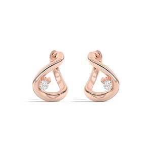 14K Gold Pear Cut Lab Grown Diamond Huggies <b>Hoop</b> <b>Earrings</b> Pave Set Curved Wave Twist 13mm Geometric <b>Hinged</b> Huggie Clasp 0.20ct - Product Image 4