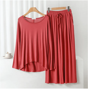 Ensemble de pyjama long pour femmes, imprimé tendance, vêtements de détente, chemise de nuit douce pour la peau, combinaison de nuit pour femmes, grande taille - Product Image 5