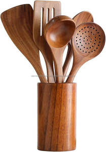 Juego de cucharas de lujo hechas a mano de calidad de madera de mango de Acacia para saltear verduras carnes otros ingredientes para bodas - Product Image 2