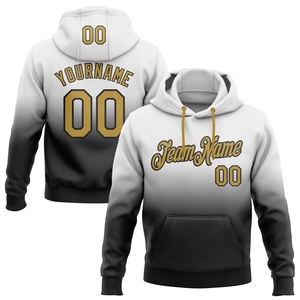 เสื้อฮู้ดดี้แฟชั่นสปอร์ตสีขาว-ดำไล่เฉดสีทองโบราณ แบบใหม่ ออกแบบเอง ตัดเย็บโดยตรงจากโรงงานขายส่ง - Product Image 1