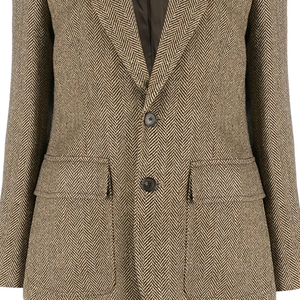 European American Women Blazer <b>Herringbone</b> Twill Elegant Office Daily Outerwear Custom OEM ODM Wholesale Fashion Blazer <b>Jacket</b> - Product Image 6