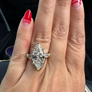 Unisex Oval Cut Diamond Engagement Ring Prong Setting 5.70Carat Lab-Grown Luxury IGI Certified <b>Wedding</b> 14k Eternity Vermeil - Product Image 4