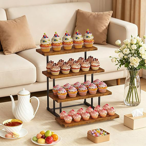 Soporte de Madera para Cupcakes de 3 Niveles, Exhibidor de Postres, Torre de Postres de Madera para Fiestas, Baby Shower, Bodas, Cumpleaños - Product Image 4