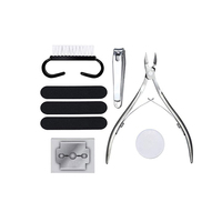 Kit de Pédicure Luxe en Acier Inoxydable, Outils de Soin des Pieds et Manucure, Éliminateur de Peaux Mortes, Emballage Individuel pour Adulte, 5 en 1, Vente Chaude
