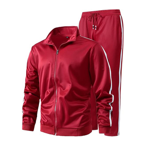 Jacket With Two Way Zipper Lets You Open From Top Or Bottom Pants Have Side Stripes Windbreaker <b>Tracksuit</b> - Product Image 1