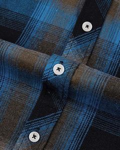 Chemises en flanelle à carreaux en coton pour hommes, sur mesure OEM, col montant, douces, confortables, respirantes, grandes tailles, nouveau design - Product Image 2