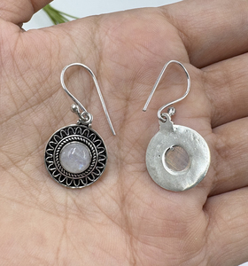 Natural Moonstone Silver Plated Brass Drop <b>Earrings</b> Classic <b>Hook</b> Style Handmade Gemstone Dangle <b>Earrings</b> Women's Fashion - Product Image 6