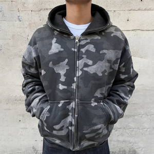 Men's Blue Tie-Dye Hooded Pullover Oversized Fit <b>Eco</b>-Friendly Acid Wash Rhinestone <b>Dot</b> Pattern Casual Style Regular Sleeve 100% - Product Image 5