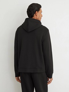Sweat-shirt à capuche surdimensionné en molleton de coton gris chiné pour homme avec poche avant, décontracté, automne - Product Image 5