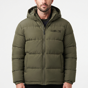 Veste d'hiver matelassée pour homme, résistante, à capuche, chaude, imperméable, coupe-vent, pour le travail en extérieur, décontractée, isolée, pour le froid - Product Image 5